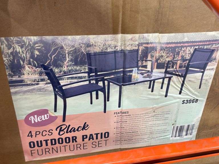 4 Pcs Outdoor Patio Furniture Black Yorkton Auction Centre