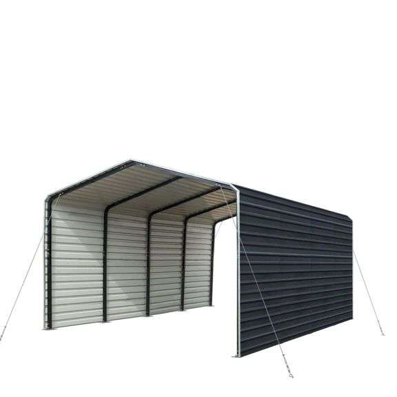 Metal Garage Carport Shed 12' x 20' with side walls TMGMSC1220F