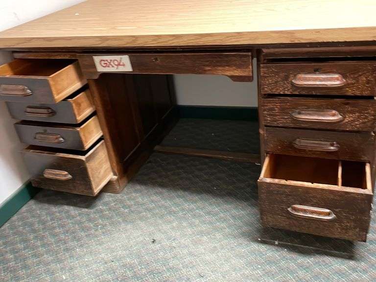 Wooden Desk Yorkton Auction Centre