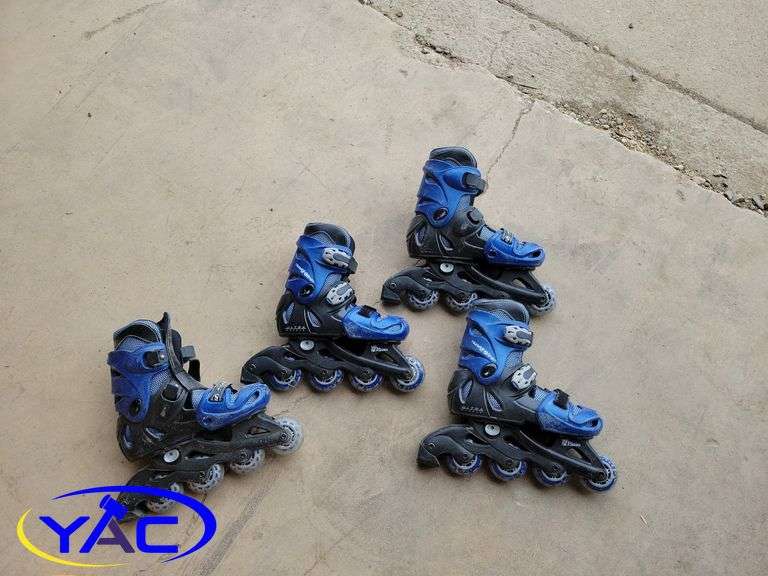2 Pairs Kids Adjustable Roller Blades Yorkton Auction Centre