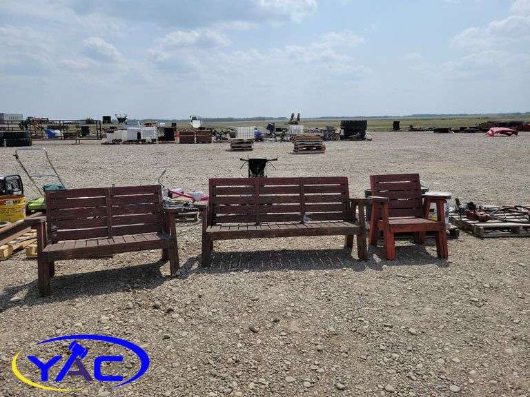 3 Piece Wooden Lawn Furniture Yorkton Auction Centre