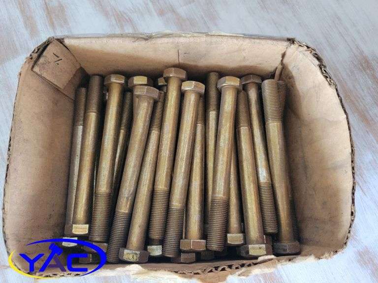 15 Pack 5/8-11 X 5" Grade 8 Hex Cap Bolts - Yellow Zinc Coarse Thread By Lexar Industrial