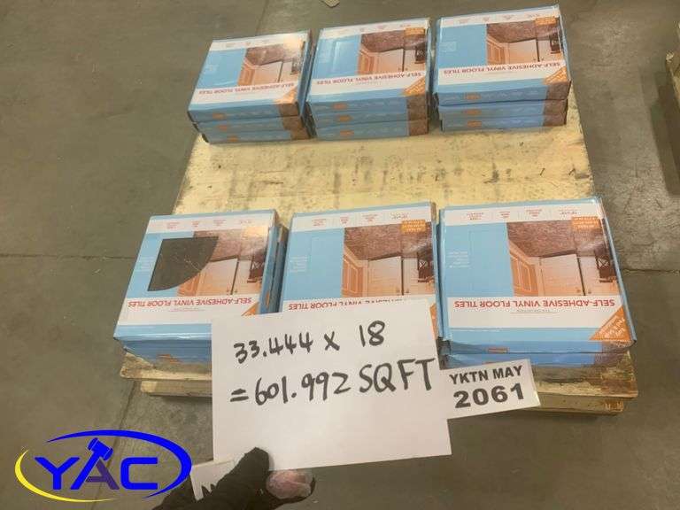 33.444X18 SELF ADHESIVE VINYL FLOOR TILES Yorkton Auction Centre