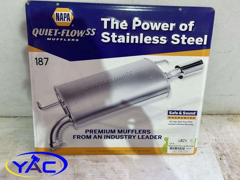 Napa Quiet Flow Muffler Sign Yorkton Auction Centre