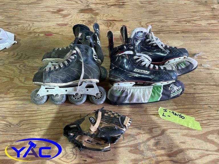 Roller Blades, Skates, Baseball Glove Yorkton Auction Centre