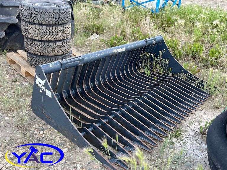 Bobcat Skid Steer 72" Root Rake Bucket Yorkton Auction Centre