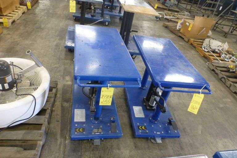 Lot of (2) Global Industral Hydraulic Lift Tables Yellow Tag Auctions