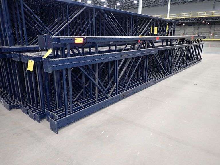 Auction #21115L - Teardrop Pallet Racking Uprights Located in Spartanburg, SC
