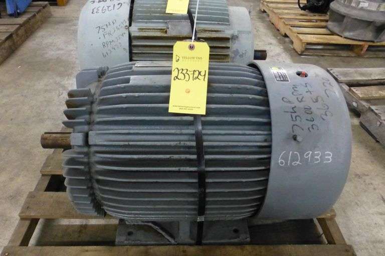 Cox Electric Corp 75 HP Motor Yellow Tag Auctions