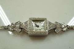 Platinum Hamilton Diamond Bezel Ladies Watch w/Platinum Band w/Diamonds