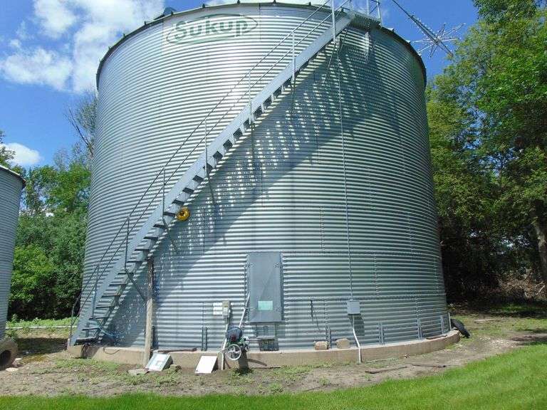 SUKUP 40,000 BU GRAIN BIN, AERATION FLOOR, STAIRCASE, FANS Ziemer