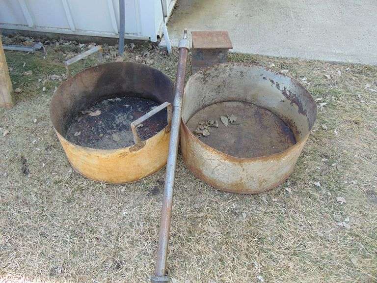 OIL DRAIN BARRELS, BARREL PUMP & I BEAM Ziemer Hilbrands Auctions